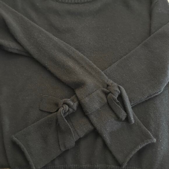 Feel‎ the Piece x Terre Jacobs O/S 100% Cashmere Black Sweater Criss Cross Back - Picture 8 of 9